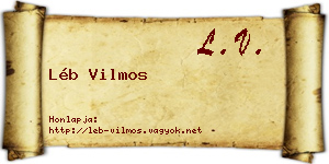 Léb Vilmos névjegykártya